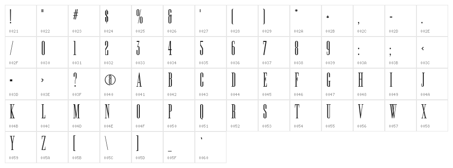 Long Tall Sally EEN Plain Character Map