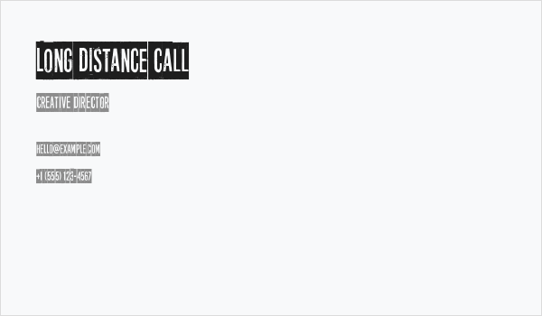 Long distance call Business Card