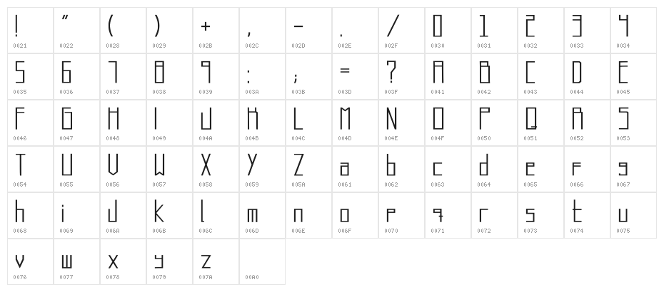 Longatta Regular Character Map