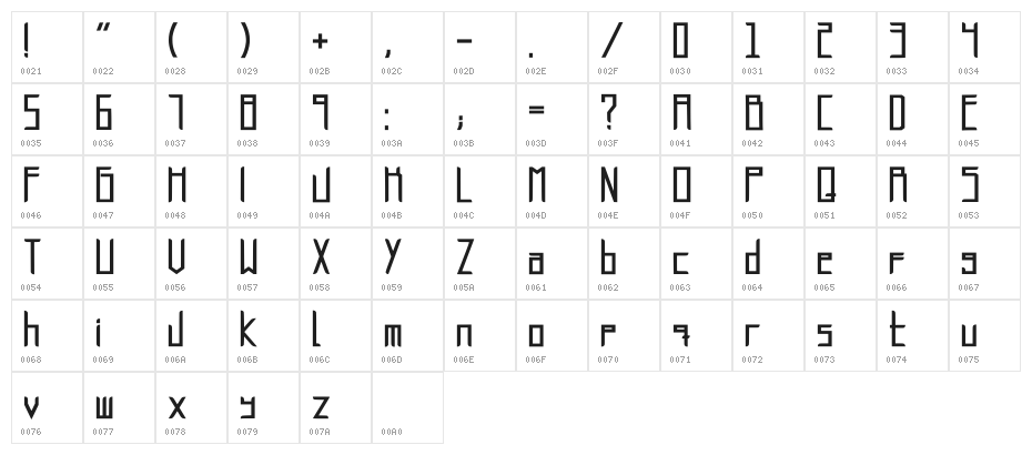 Longatta_rounded_bold Regular Character Map