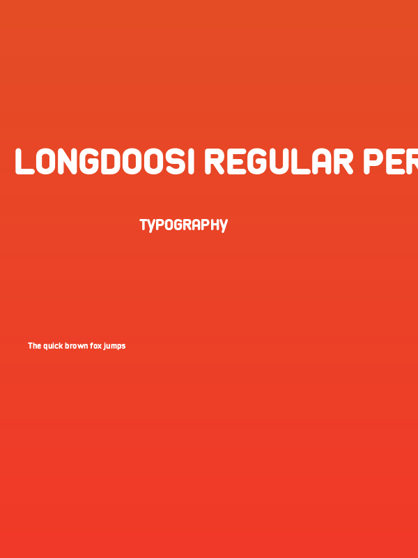 Longdoosi Regular Personal Use Poster