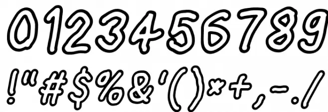 Loogie Hawk Outline Oblique Font OTHER CHARS