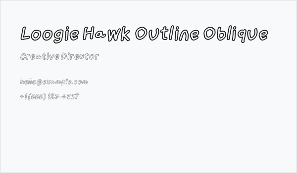 Loogie Hawk Outline Oblique Business Card
