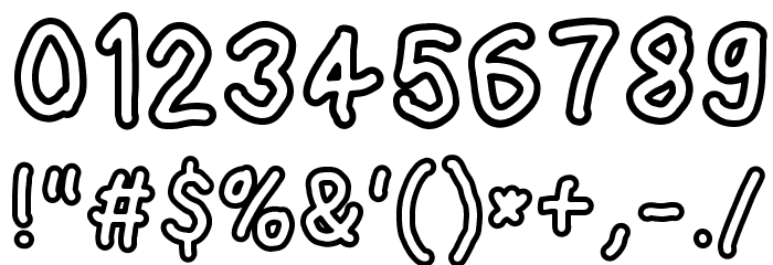 Loogie Hawk Outline Font OTHER CHARS