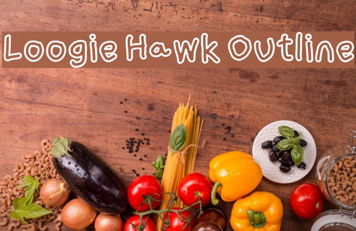 Loogie Hawk Outline Font examples