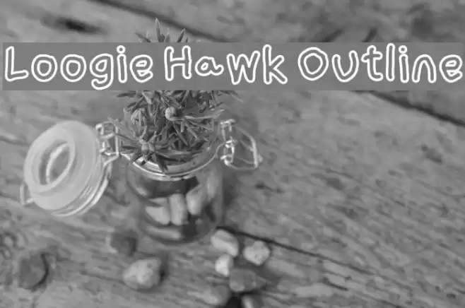 Loogie Hawk Outline Font examples