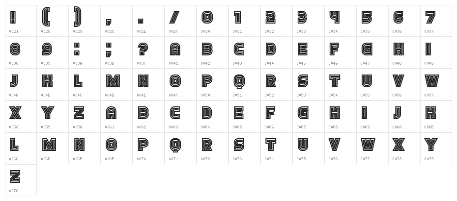 Look Regular Character Map