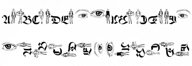 LookBrokenTypes Schriftart Groß