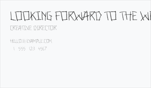 Looking forward to the weekend! Business Card