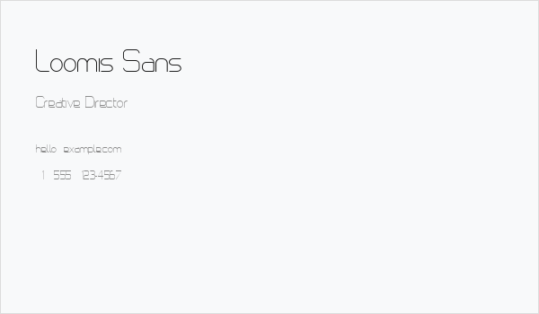 Loomis Sans Business Card