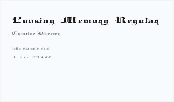 Loosing Memory Regular Business Card