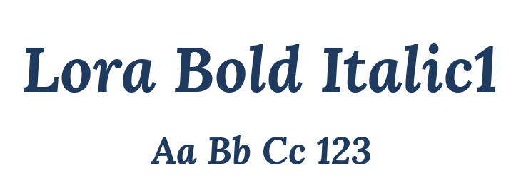 Lora Bold Italic1 Font Preview