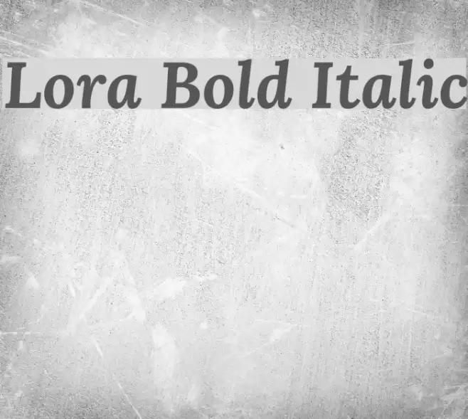 Lora Bold Italic Font examples