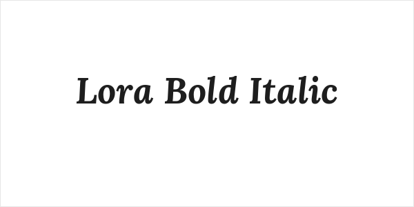 Lora Bold Italic Logo
