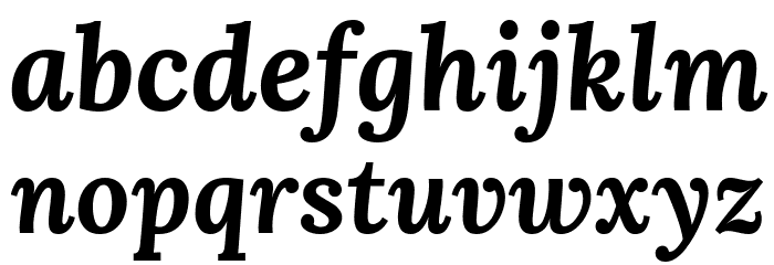 Lora Bold Italic Font LOWERCASE