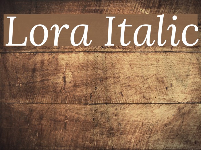 Lora Italic Font examples