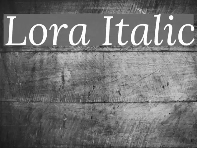 Lora Italic Font examples