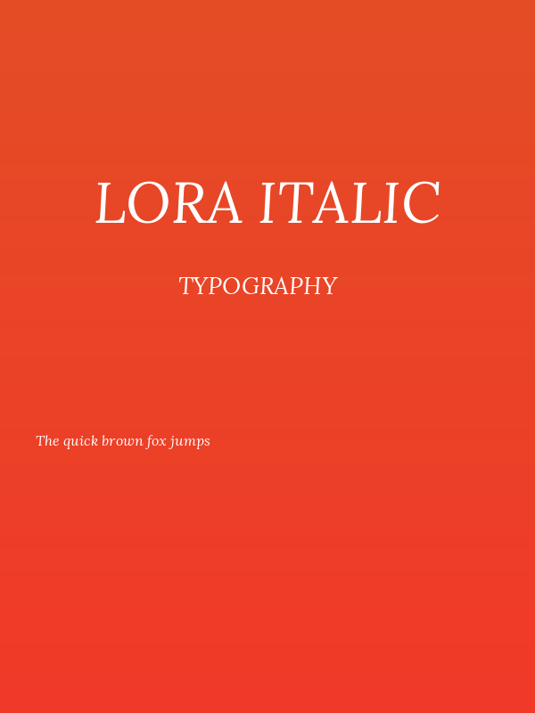Lora Italic Poster