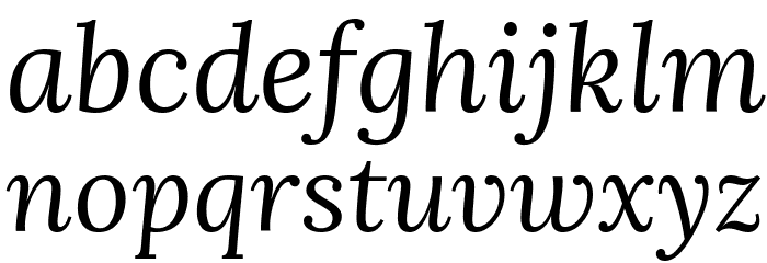 Lora Italic Font LOWERCASE