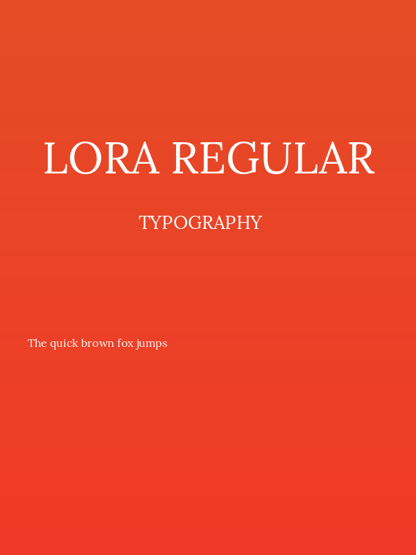 Lora Regular Poster