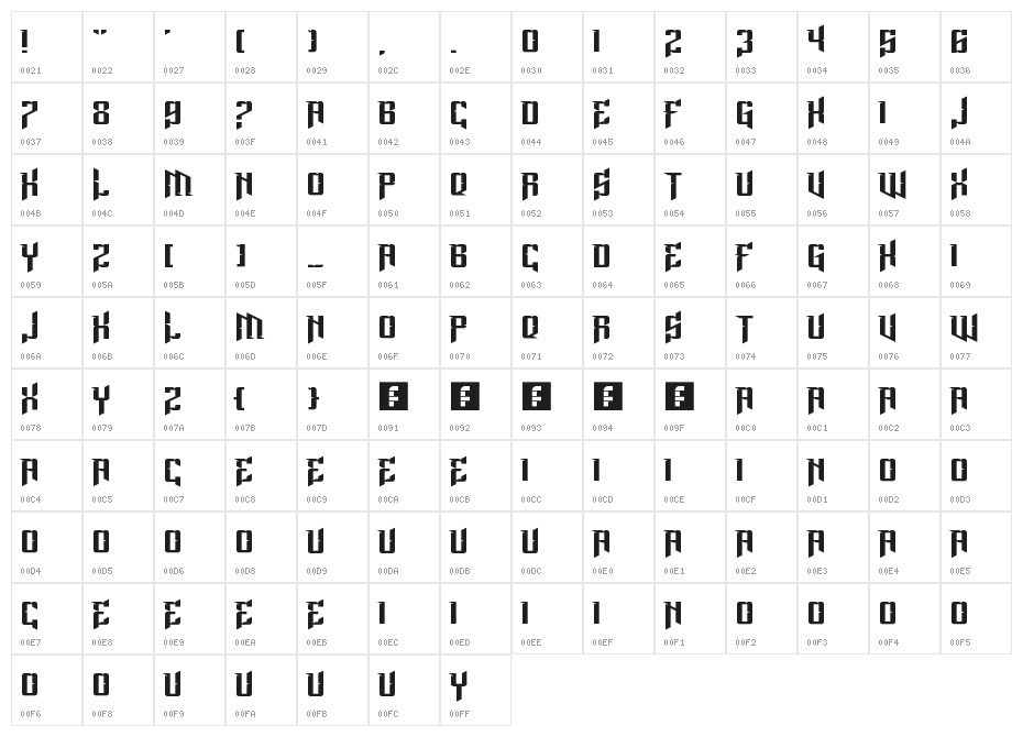 Lord Juusai Rises Regular Character Map