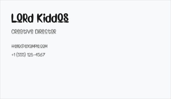 Lord Kiddos Business Card