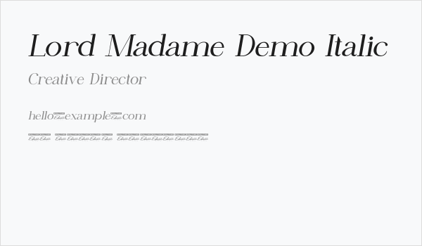 Lord Madame Demo Italic Business Card