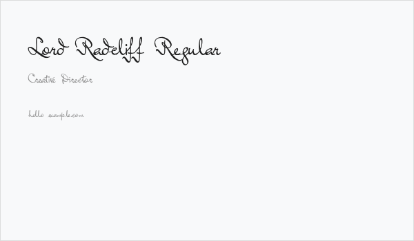 Lord Radcliff Regular Business Card