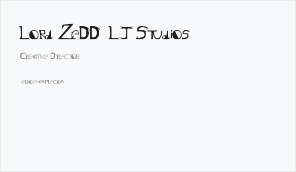 Lord ZeDD - LJ Studios Business Card