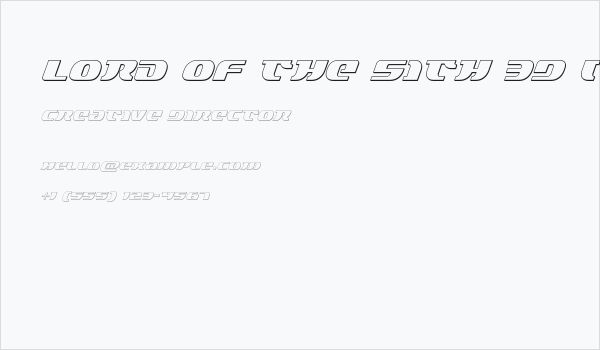 Lord of the Sith 3D Italic Business Card