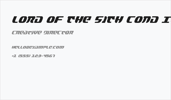 Lord of the Sith Cond Italic Business Card