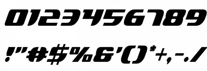 Lord of the Sith Condensed Italic Font OTHER CHARS
