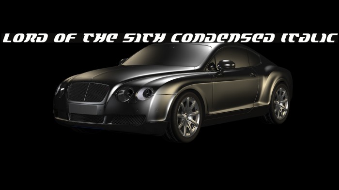 Lord of the Sith Condensed Italic Example 3