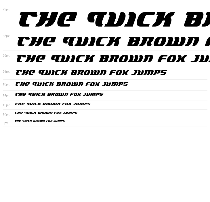 Lord of the Sith Condensed Italic Waterfall