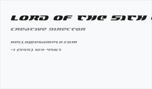Lord of the Sith Expanded Italic Business Card