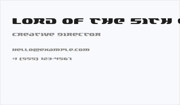 Lord of the Sith Expanded Business Card