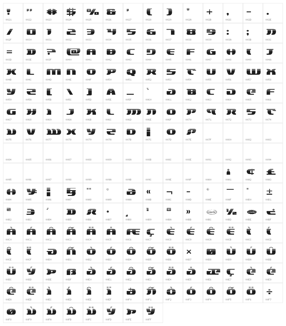 Lord of the Sith Halftone Character Map