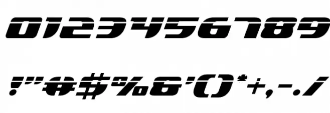Lord of the Sith Laser Italic Font OTHER CHARS