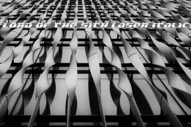 Lord of the Sith Laser Italic Font examples