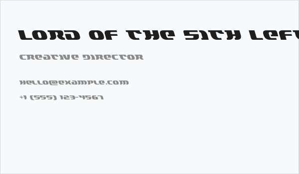 Lord of the Sith Leftalic Business Card