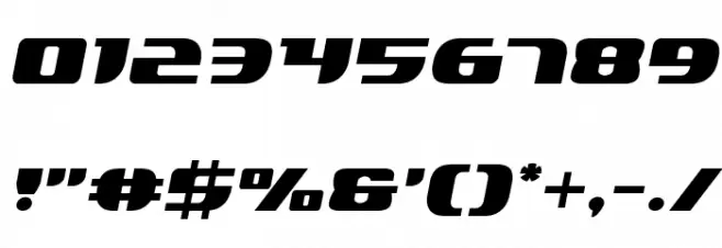 Lord of the Sith Semi-Italic Font OTHER CHARS