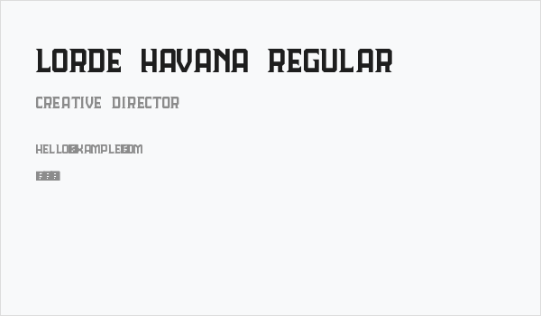 Lorde Havana Regular Business Card