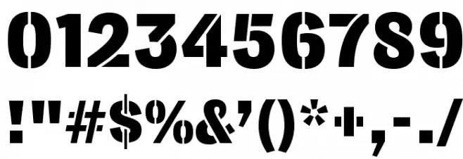 LorimerNo2Stencil Font OTHER CHARS