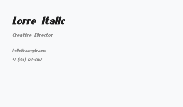 Lorre Italic Business Card