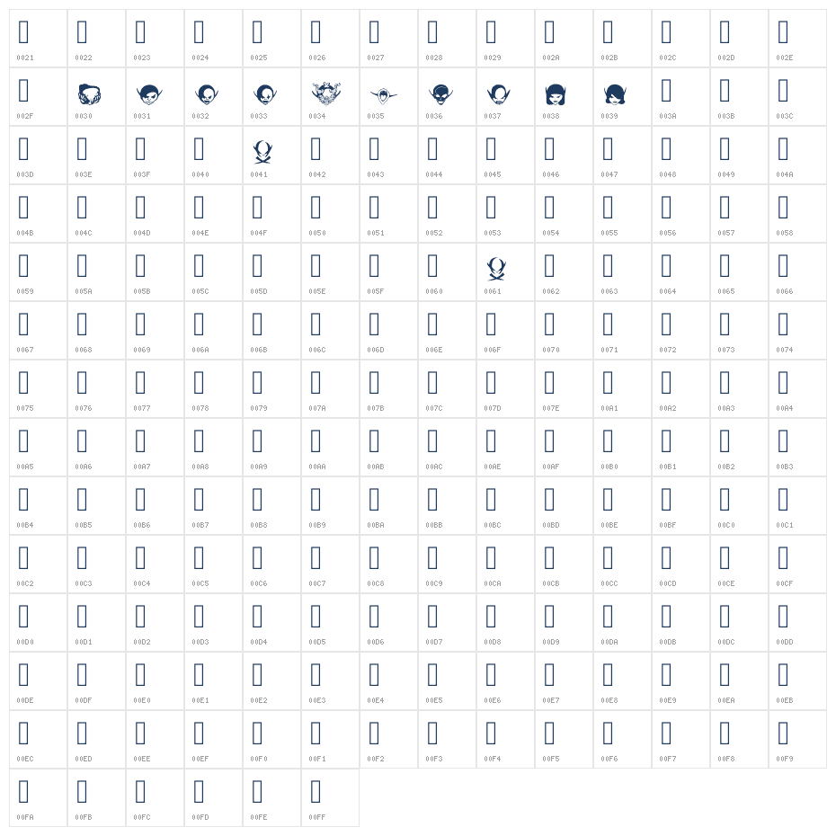 Los Piojos Dingbats Regular Character Map