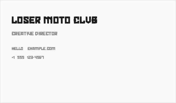 Loser Moto Club Business Card
