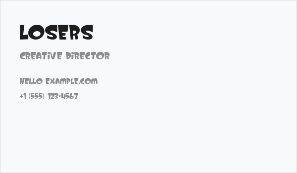 Losers Business Card