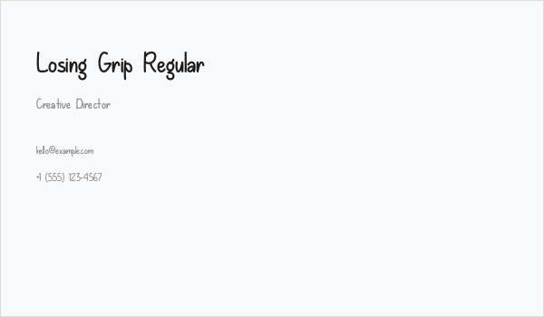 Losing Grip Regular Business Card
