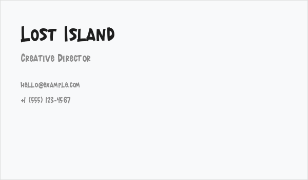 Lost Island Business Card
