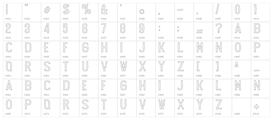 Lost-Leonest Line Character Map
